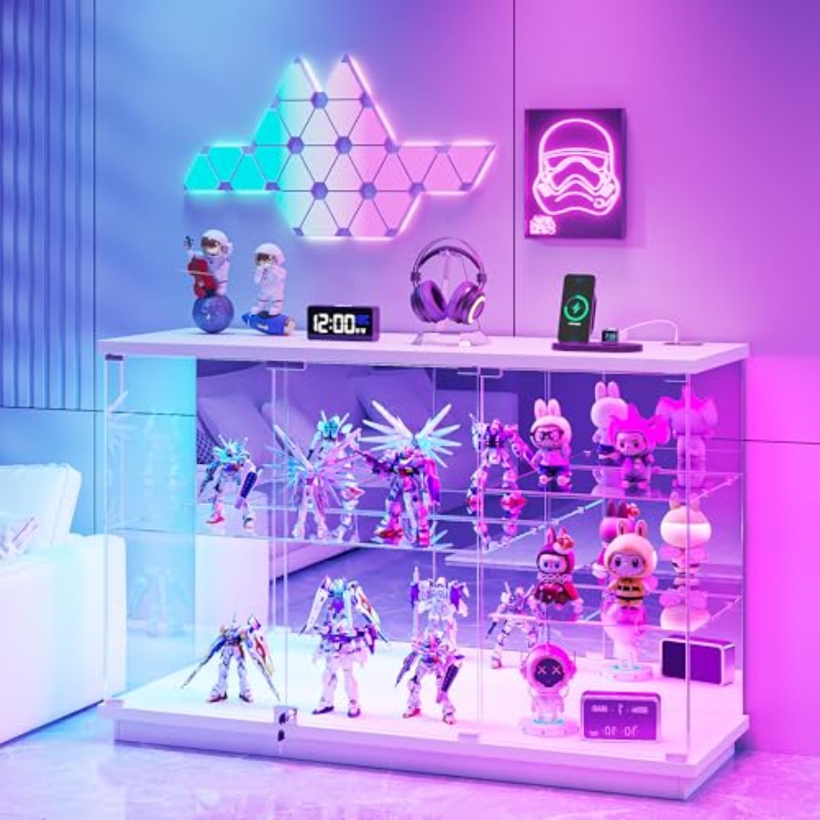 Lighting - RGB Glass Display Cabinet with Lock