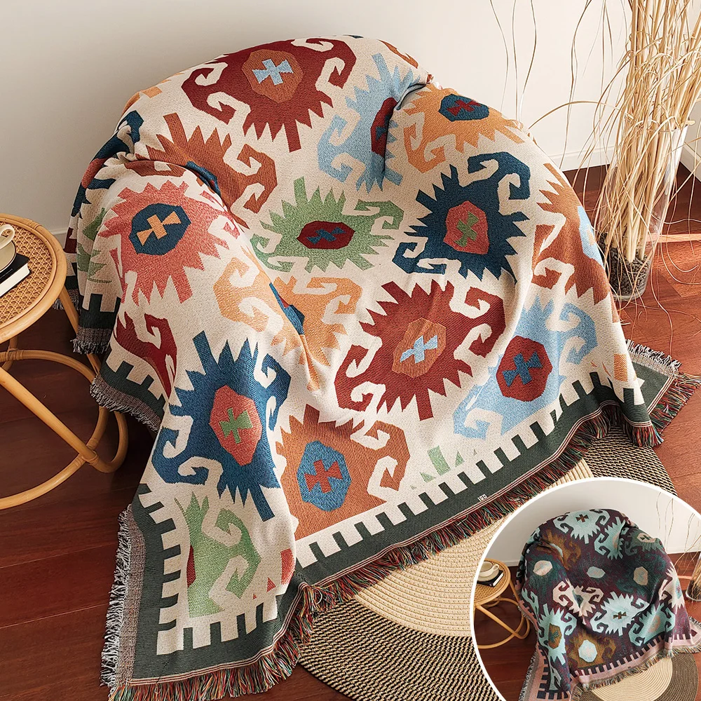 New Sofa Blanket,  Boho Throw  - огляд і ціна Boho Throw Blanket Fringe