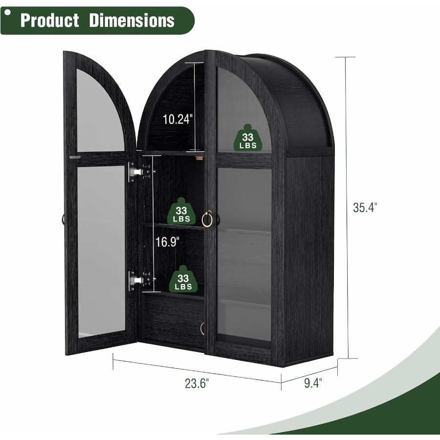 Arched Wall Cabinet with Tempe - огляд і ціна Storage & Organization