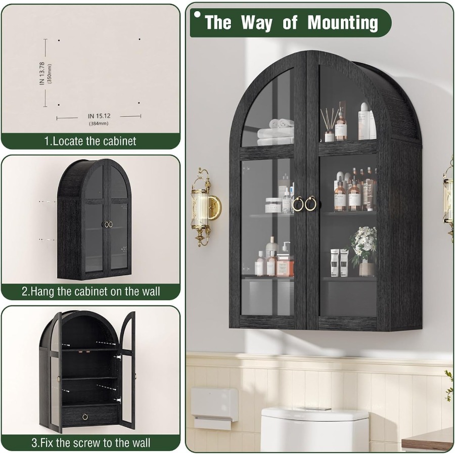 Arched Wall Cabinet with Tempe - огляд і ціна Storage & Organization