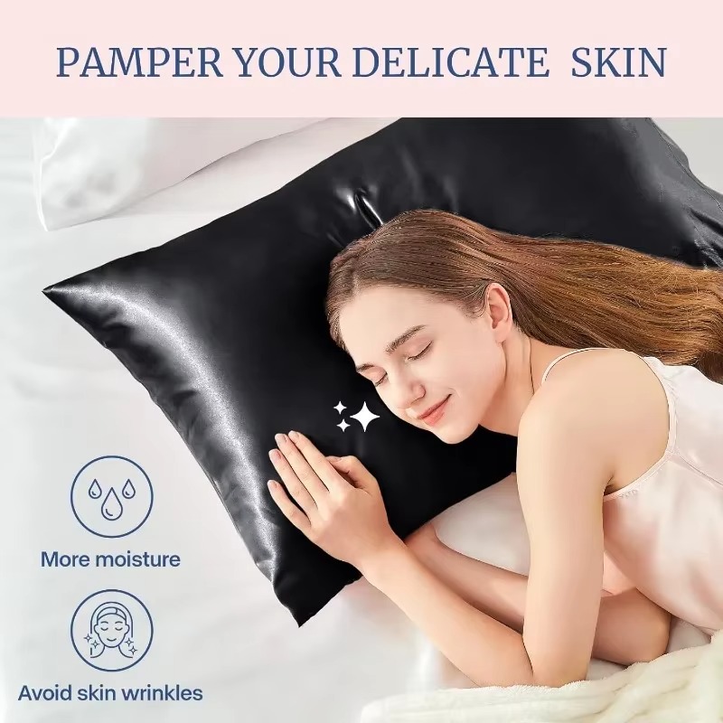 With Gift for Women Men 1/2pcs - огляд і ціна Satin Silk Pillowcase Hair Skin