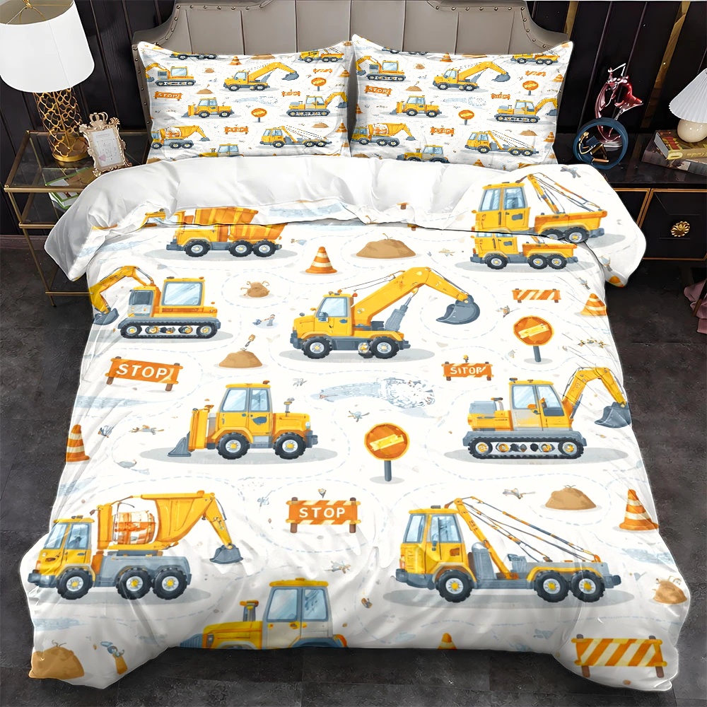 Construction Vehicle Themed Du - огляд і ціна Duvet Cover Sets With Zipper