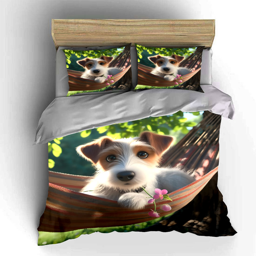 Cute Jack Russell Terrier on a - огляд і ціна Duvet Cover Sets With Zipper
