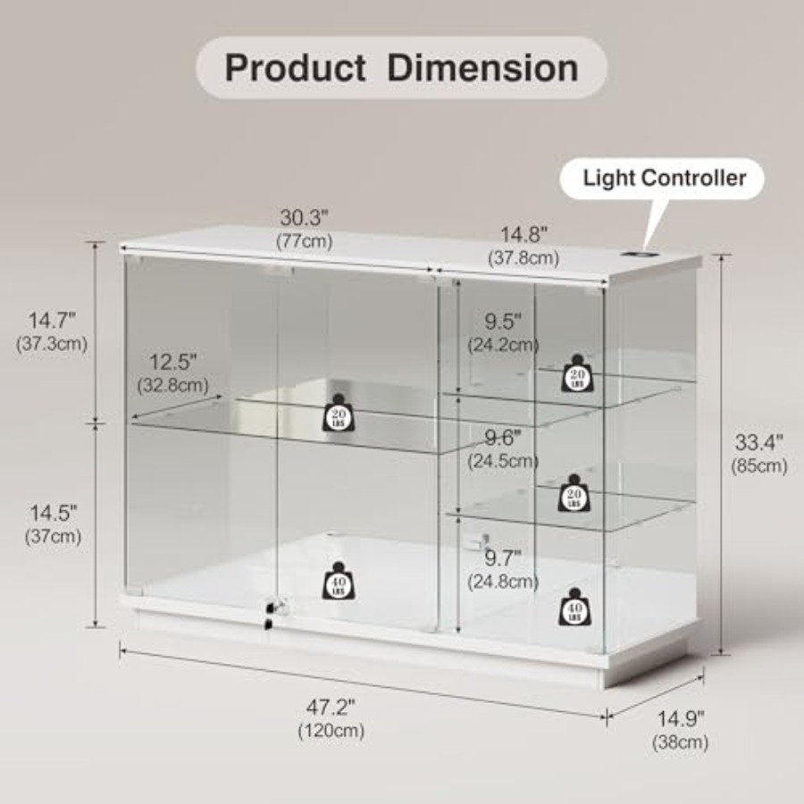 RGB Glass Display Cabinet with - огляд і ціна Lighting