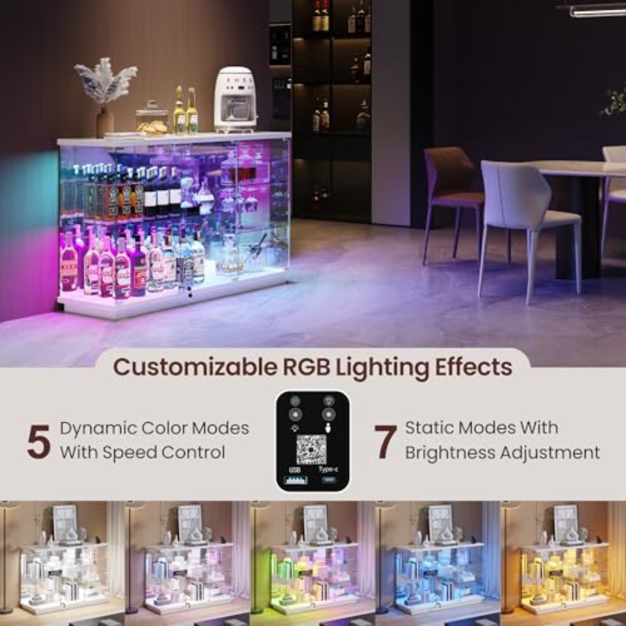 RGB Glass Display Cabinet with - огляд і ціна Lighting