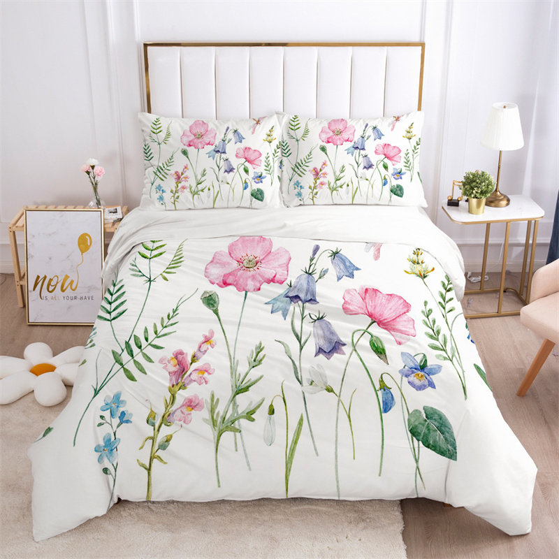 Floral Leaves Bedding Set Micr - огляд і ціна Aesthetic Floral Duvet Cover