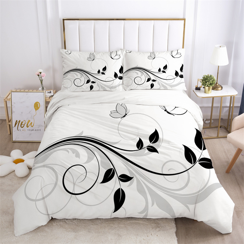 Floral Leaves Bedding Set Micr - огляд і ціна Aesthetic Floral Duvet Cover