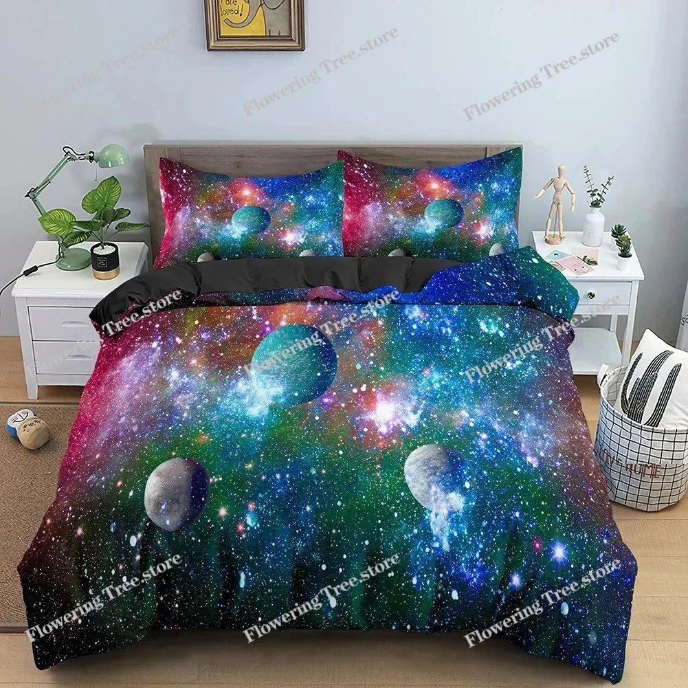Galaxy Space Bedding Set 3D Un - огляд і ціна Duvet Cover Sets With Zipper